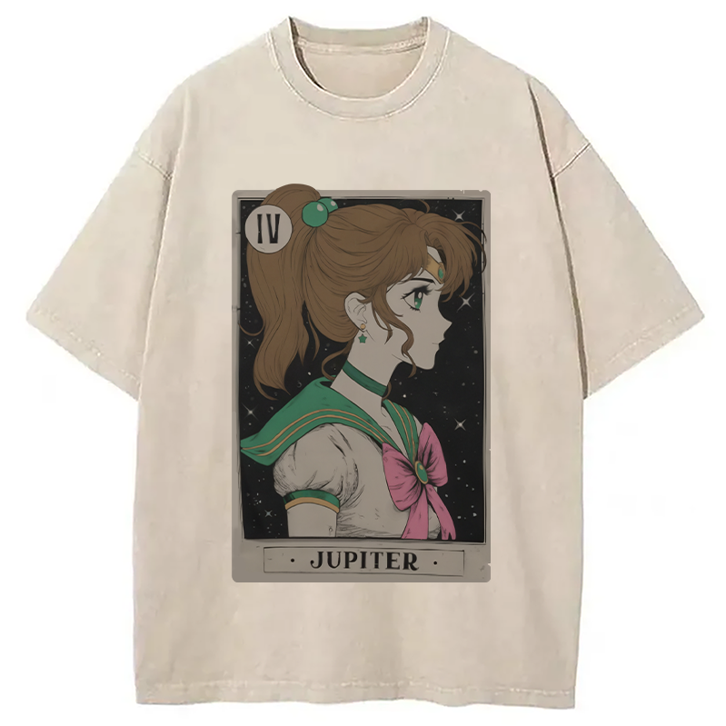 Modecanvas Jupiter Tarot Card Washed T-Shirt