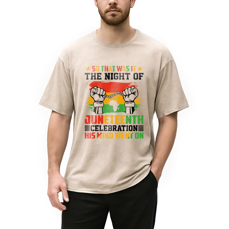 Modecanvas Juneteenth Funny Quote Retro DTG Printing Washed T-Shirt
