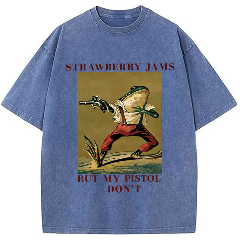 Modecanvas Western Frog DTG Printing Washed T-Shirt
