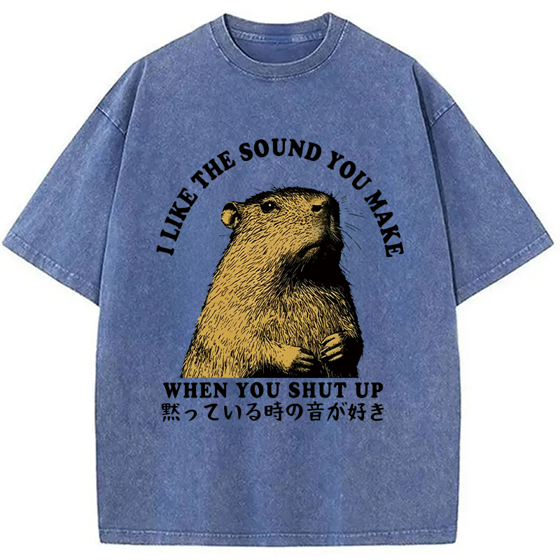 Modecanvas I Like The Sound Of Silence DTG Printing Washed T-Shirt