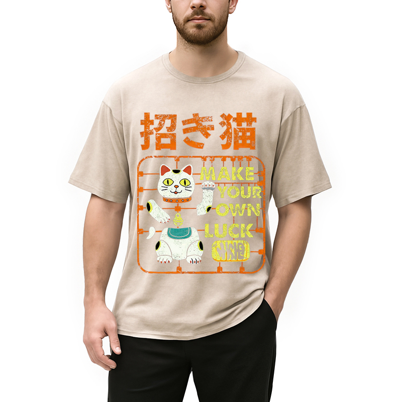 Modecanvas Make your own luck DTG Printing Washed T-Shirt