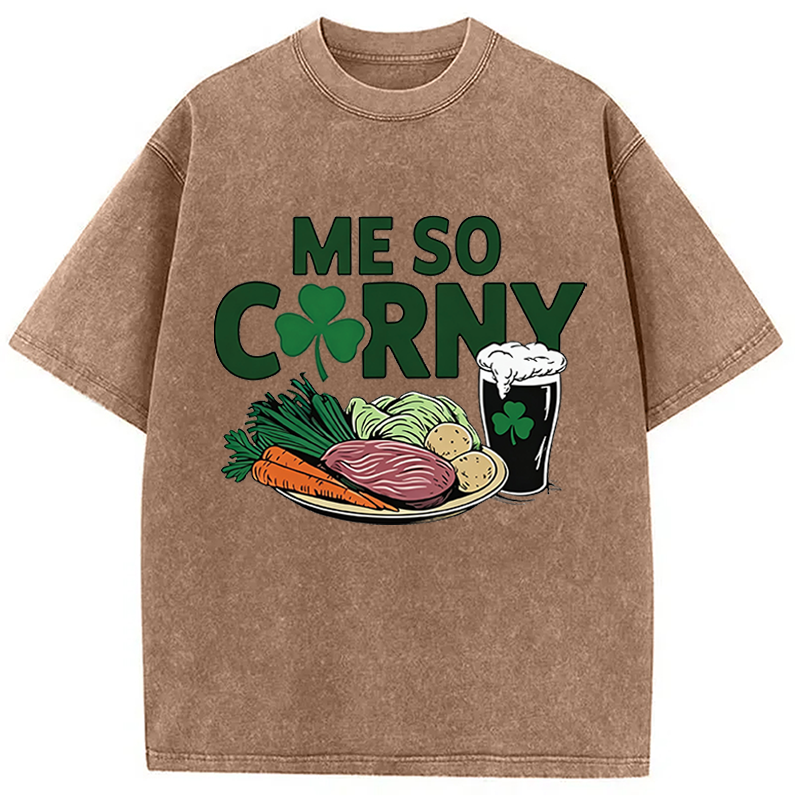 Modecanvas Me So Corny Beer DTG Printing Washed T-Shirt