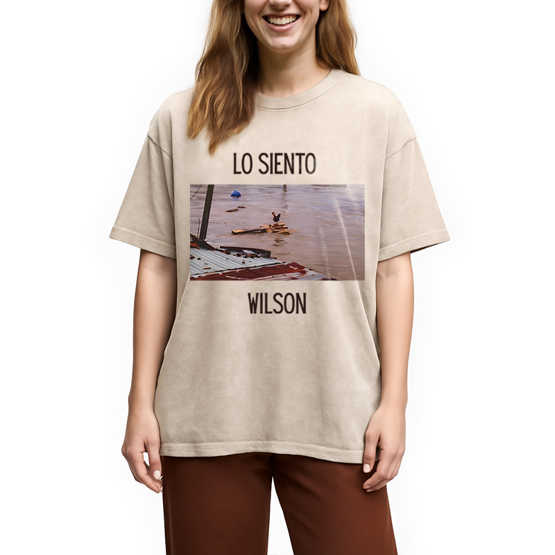 Modecanvas Wilson Chicken Meme DTG Printing Washed T-Shirt
