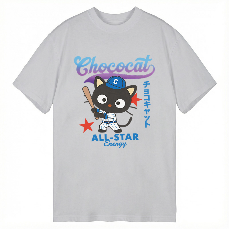 Modecanvas Chococat Baseball DTG Printing Classic T-Shirt-modecanvas