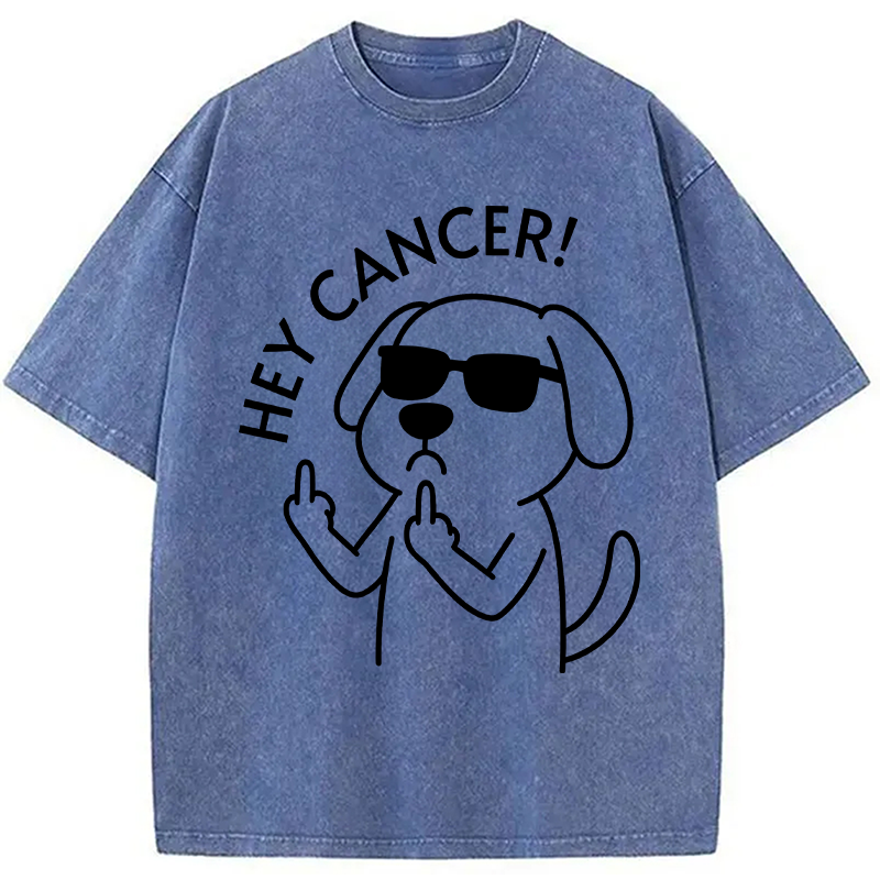 Modecanvas Hey Dog Cancer DTG Printing Washed T-Shirt