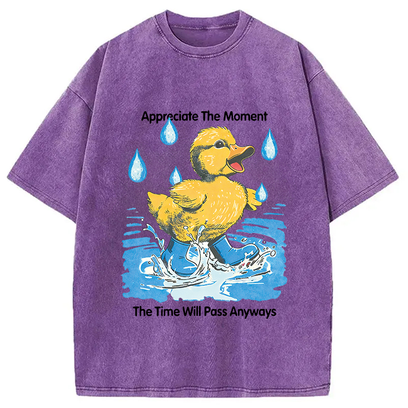 Modecanvas Appreciate The Moment DTG Printing Washed T-Shirt