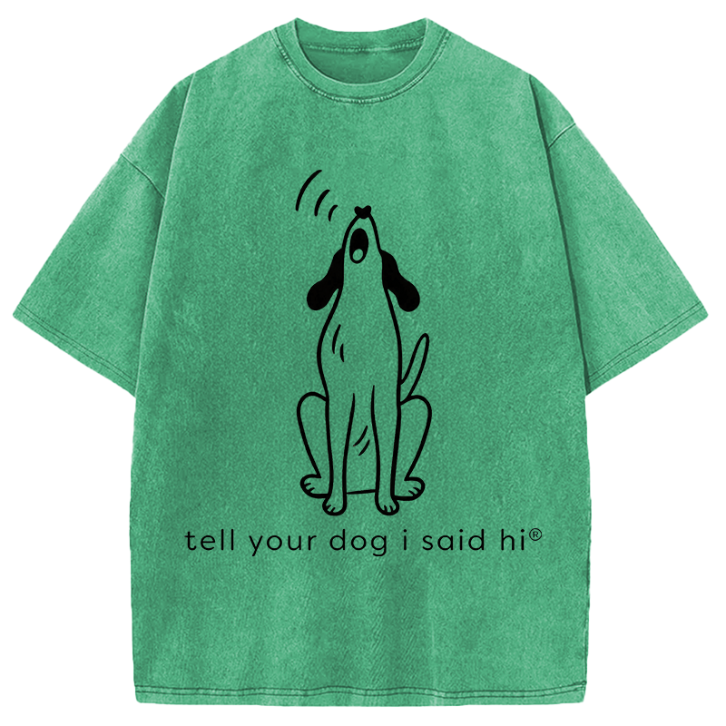 Modecanvas Howling Dog DTG Printing Washed T-Shirt