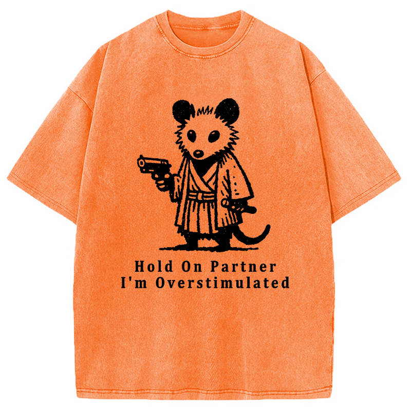 Modecanvas Funny Possum Samurai Washed T-Shirt