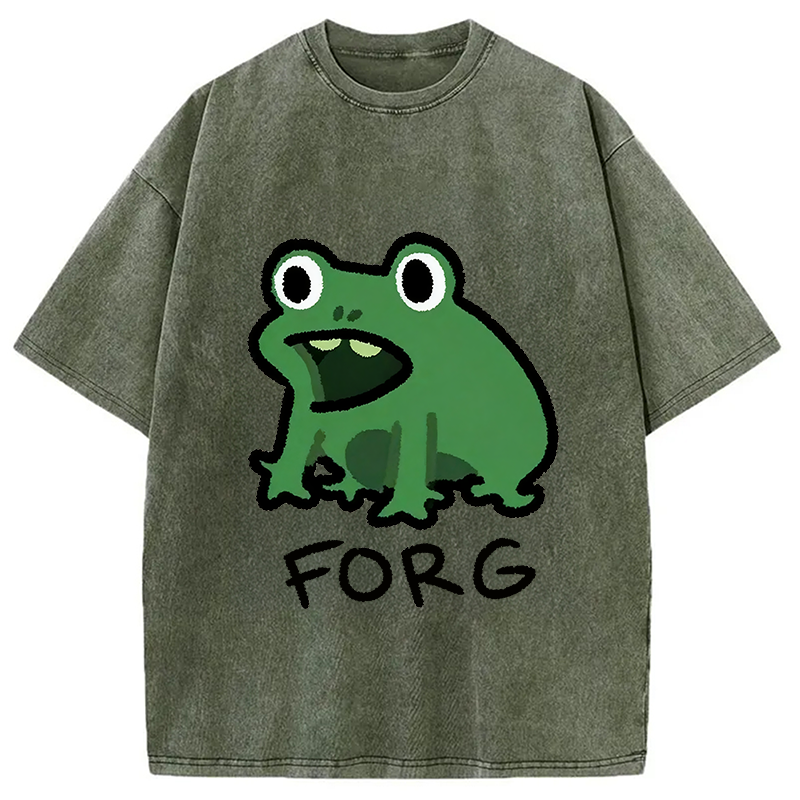 Modecanvas Funny Forg Japanese Washed T-Shirt