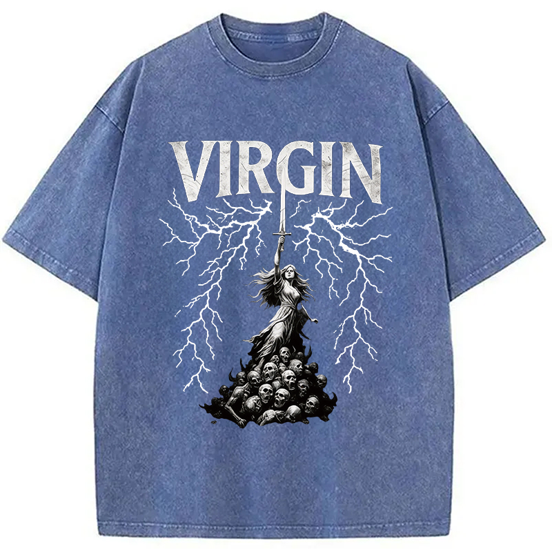 Modecanvas Virgin Maiden Gothic DTG Printing Washed T-Shirt