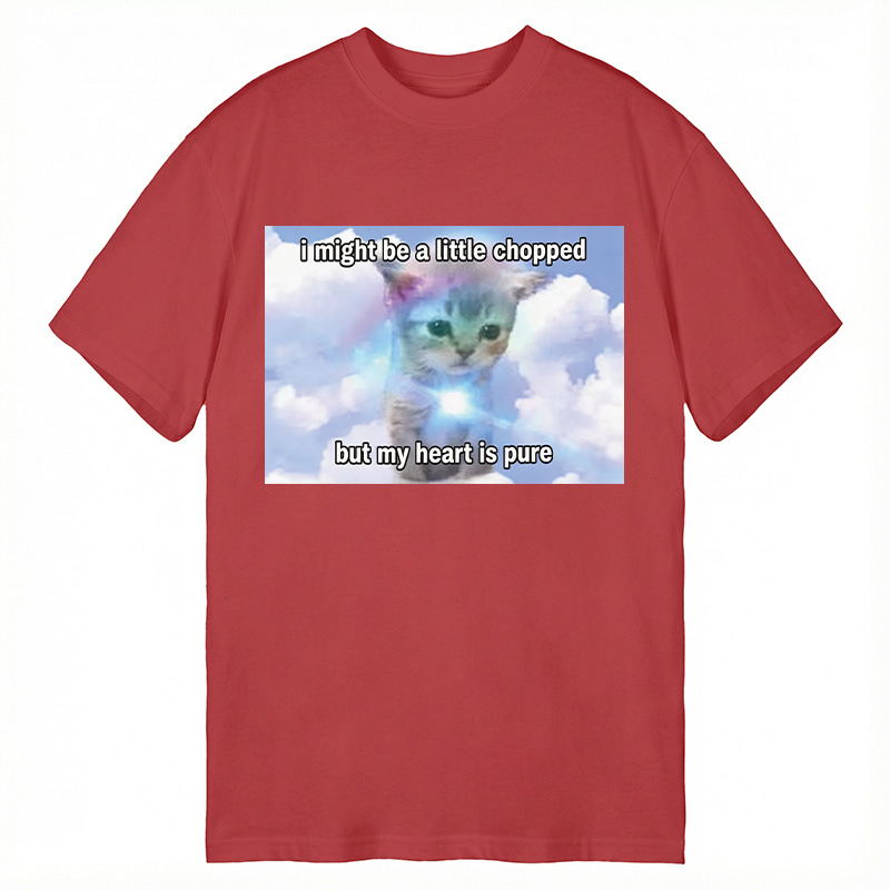 Modecanvas Pure Heart Cat Meme DTG Printing Classic T-Shirt-modecanvas