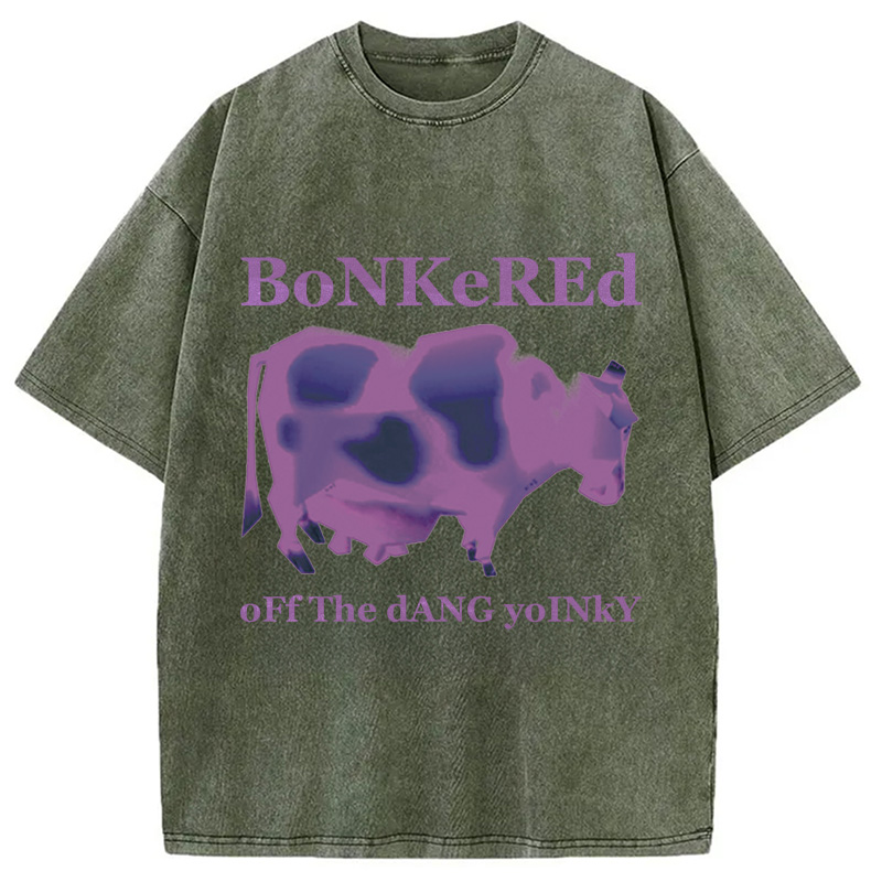 Modecanvas Bonkered Off The Dang Yoinky Meme Washed T-Shirt