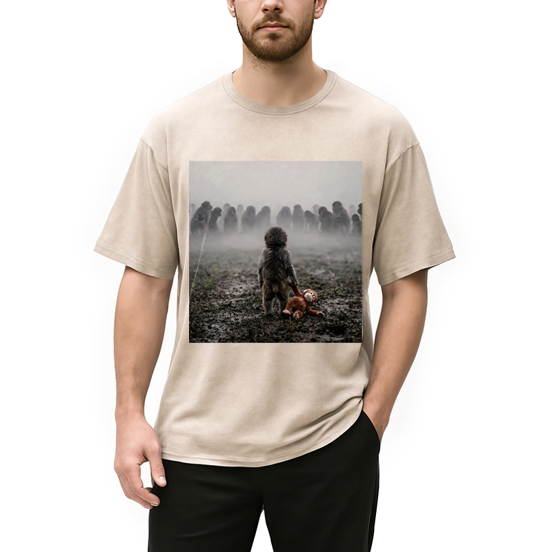 Modecanvas Punch Monkey DTG Printing Washed T-Shirt