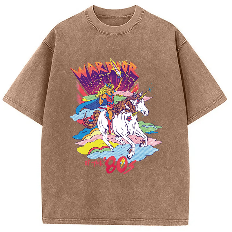 Modecanvas Warrior of the 80s DTG Printing Washed T-Shirt