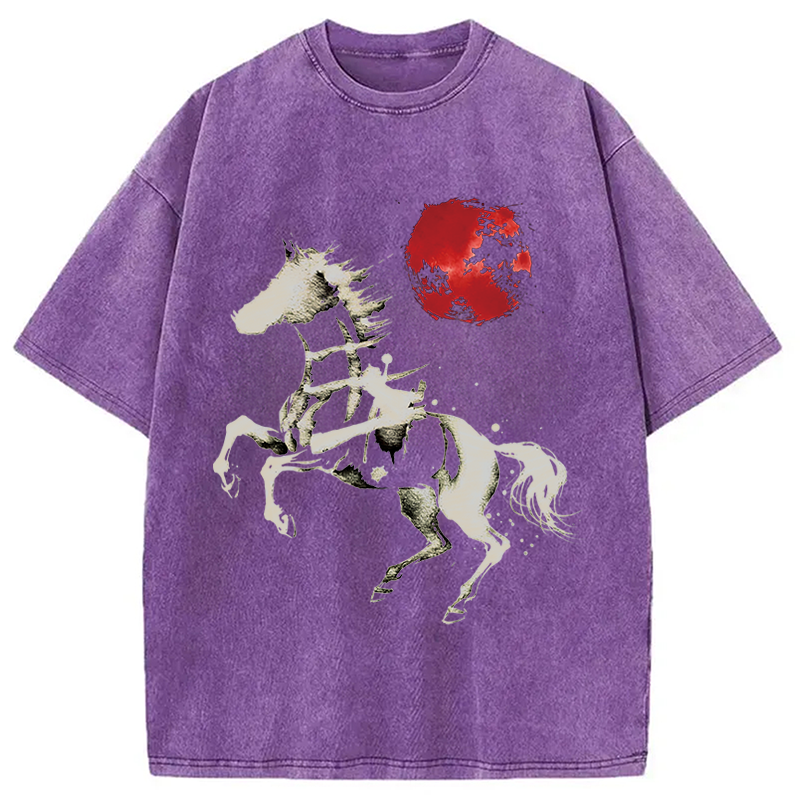 Modecanvas Spirit of the Horse DTG Printing Washed T-Shirt