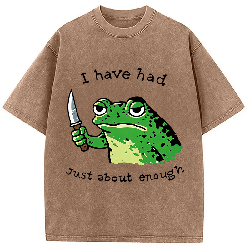 Modecanvas Impatient Frog DTG Printing Washed T-Shirt