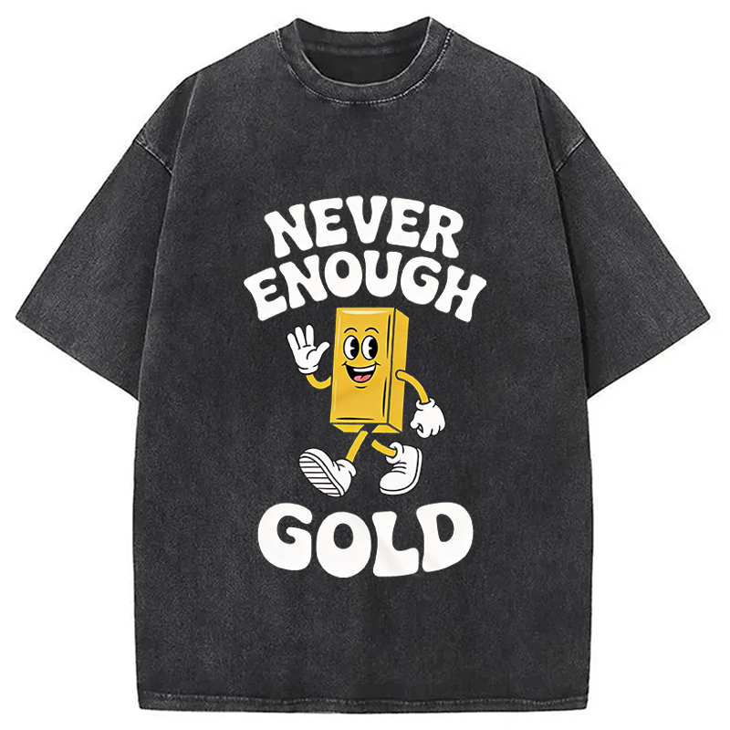 Modecanvas Funny Gold Meme DTG Printing Washed T-Shirt