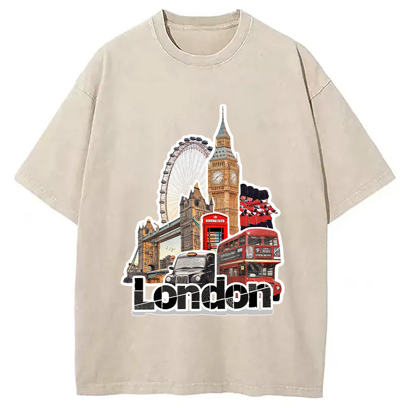 Modecanvas London View Washed T-Shirt