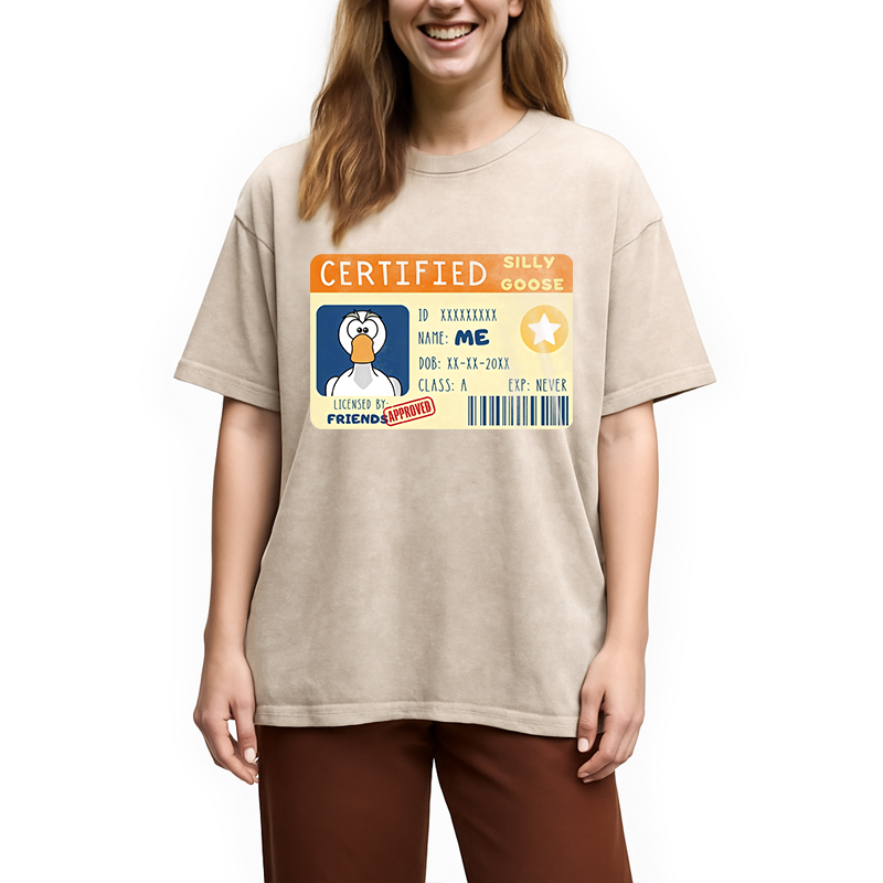 Modecanvas Certified Silly Goose DTG Printing Washed T-Shirt