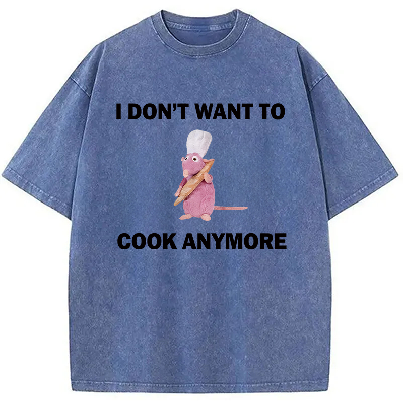 Modecanvas Funny Cooking Meme DTG Printing Washed T-Shirt