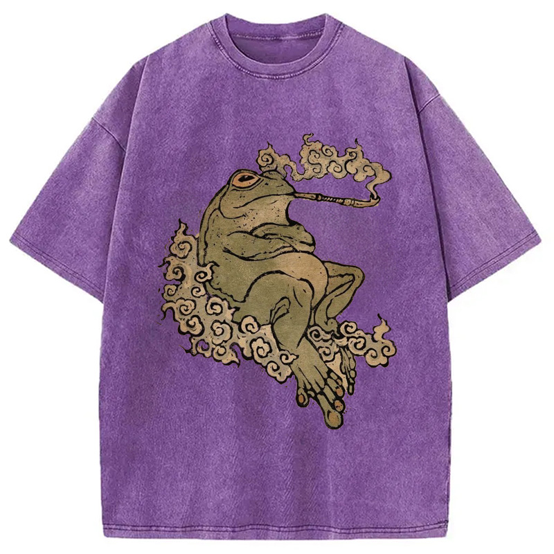Modecanvas Self-Love Tattoo Frog Washed T-Shirt