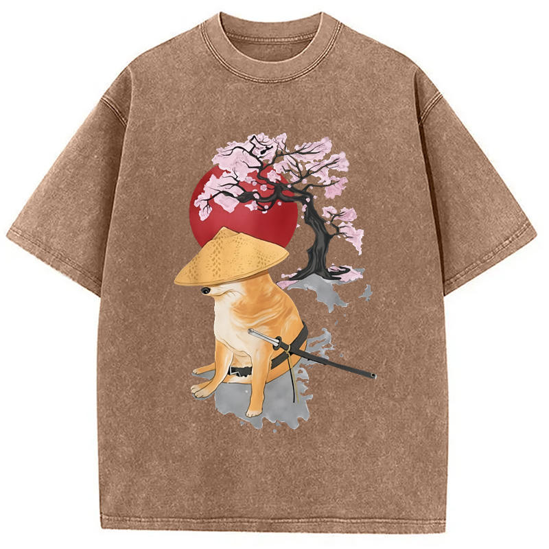 Modecanvas Meme Cheems Japones Japanese Washed T-Shirt