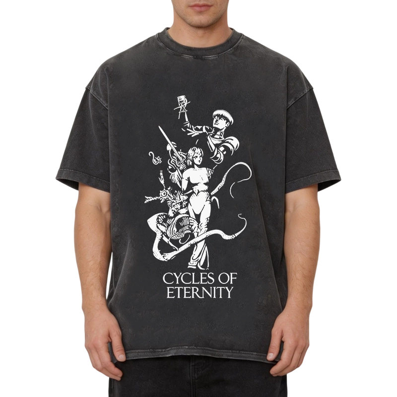 Modecanvas Cycles of Eternity DTG Printing Washed T-Shirt