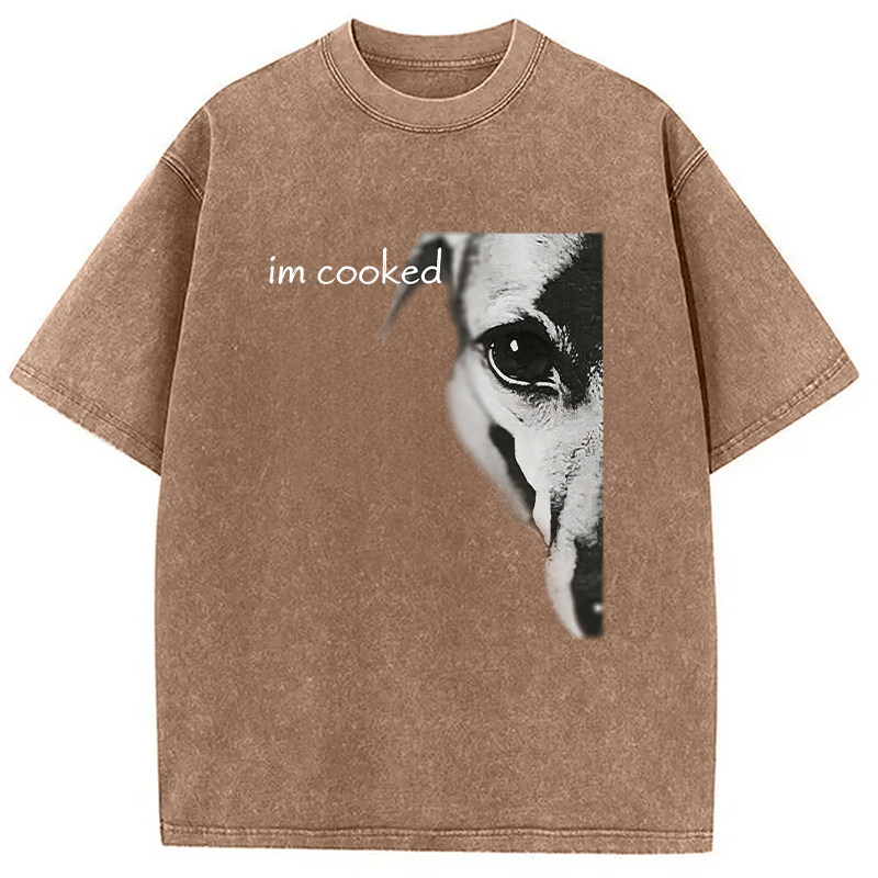Modecanvas I'm Cooked DTG Printing Washed T-Shirt-modecanvas