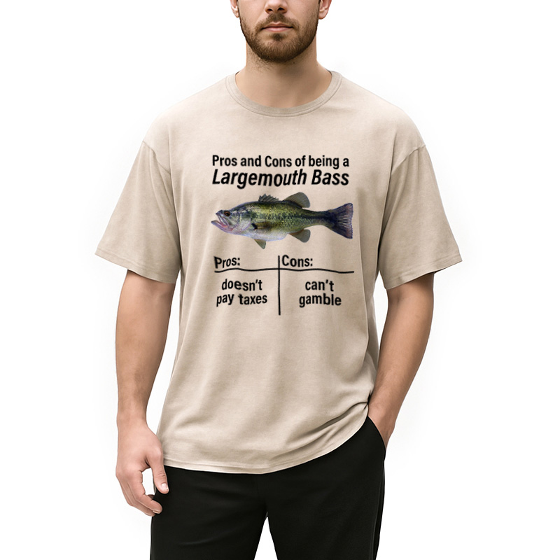 Modecanvas Pros And Cons Fish Washed T-Shirt