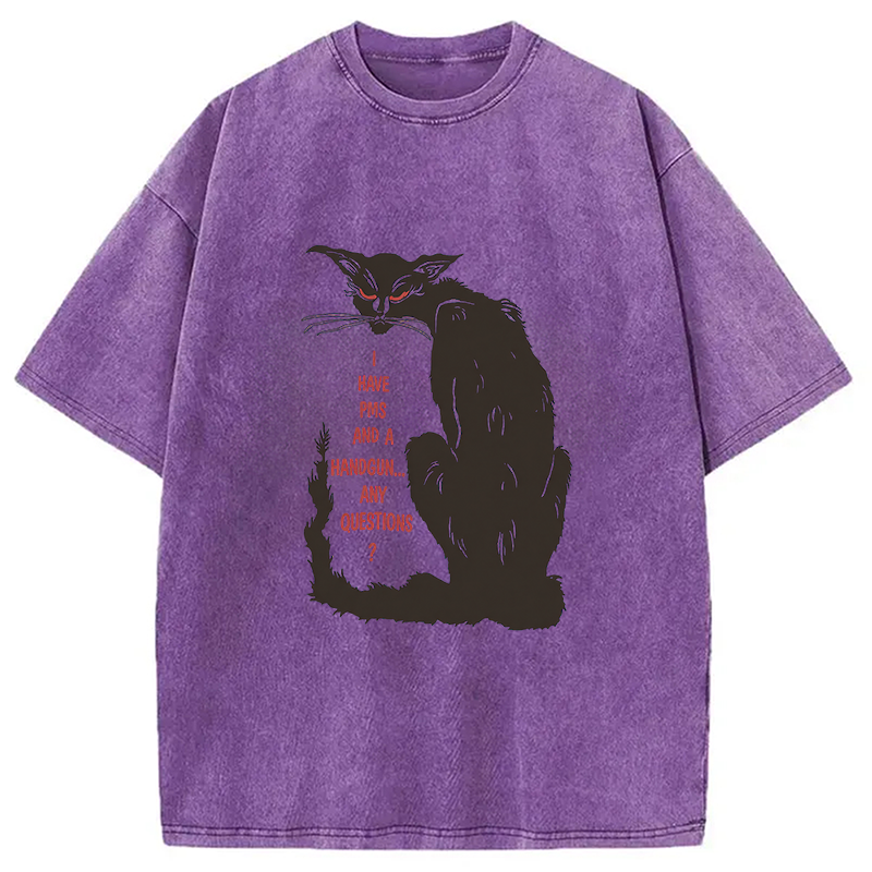 Modecanvas I Have PMS And A Handgun Any Questions? DTG Printing Washed T-Shirt