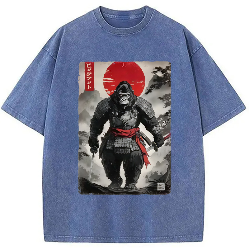 Modecanvas Retro Bigfoot Samurai Washed T-Shirt