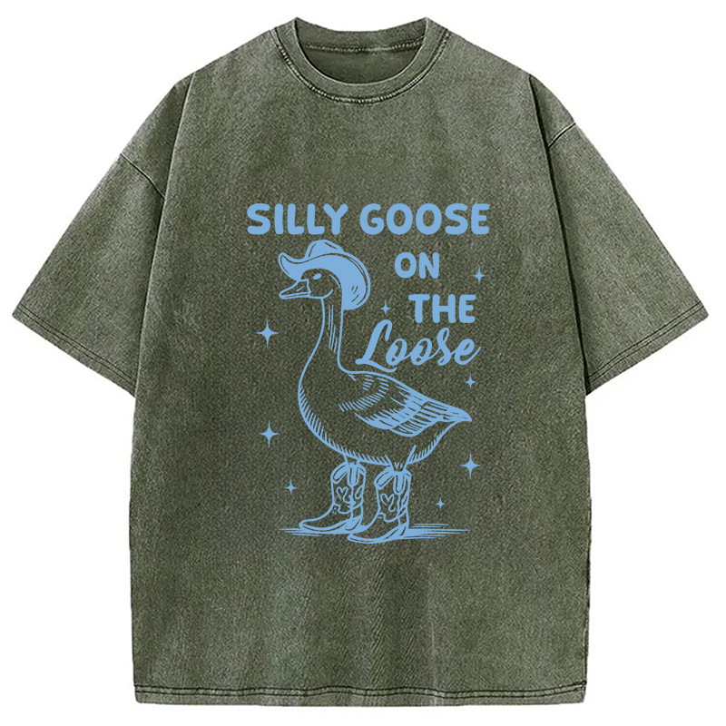 Modecanvas Silly Goose On The Loose Washed T-Shirt