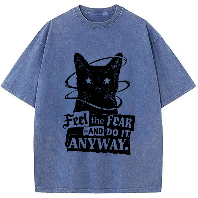 Modecanvas Defiant Whisker Existential Smoke DTG Printing Washed T-Shirt
