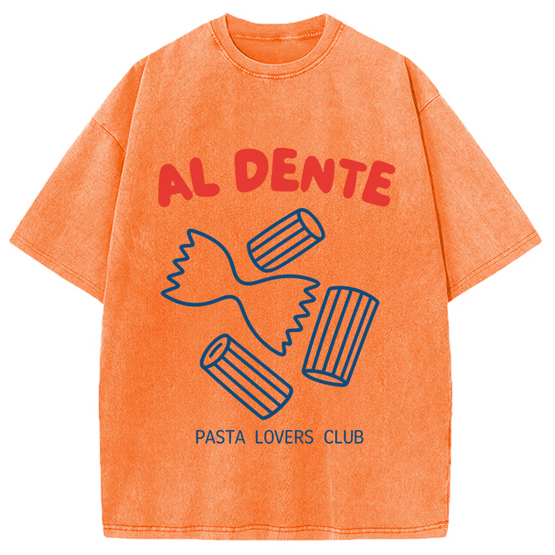 Modecanvas Al Dente Pasta Club DTG Printing Washed T-Shirt