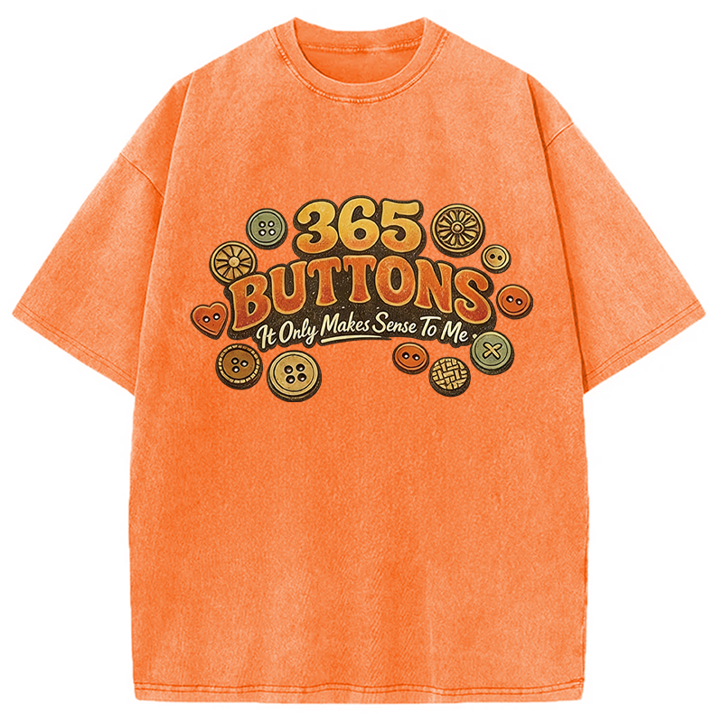 Modecanvas 365 Buttons Meme Retro DTG Printing Washed T-Shirt