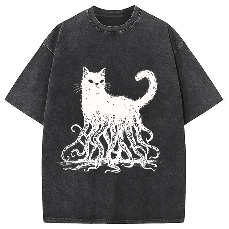Modecanvas Catpus DTG Printing Washed T-Shirt