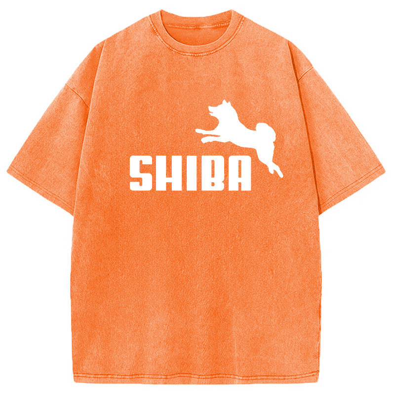Modecanvas Shiba Dog Japanese Parody Washed T-Shirt