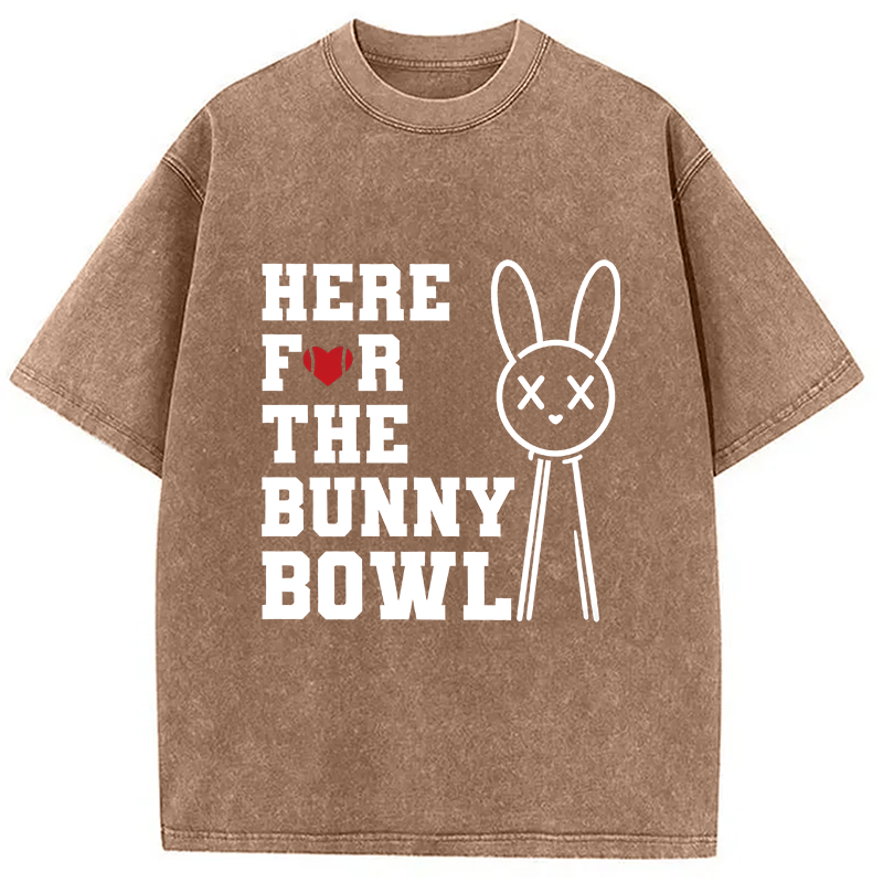 Modecanvas Here For The Bunny Bowl DTG Printing Washed T-Shirt