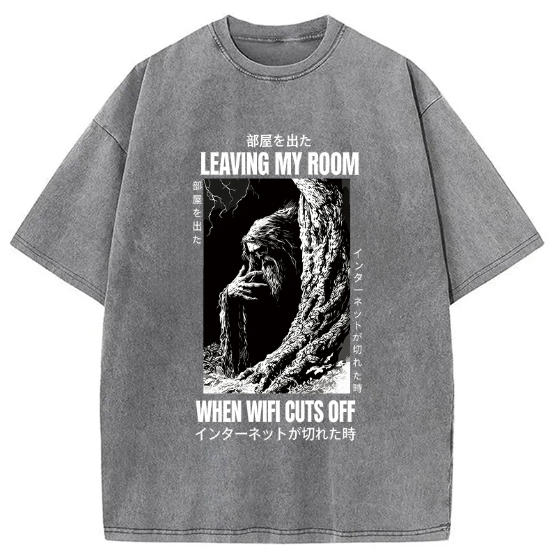 Modecanvas Funny Horror Gen Z Japanese DTG Printing Washed T-Shirt-modecanvas