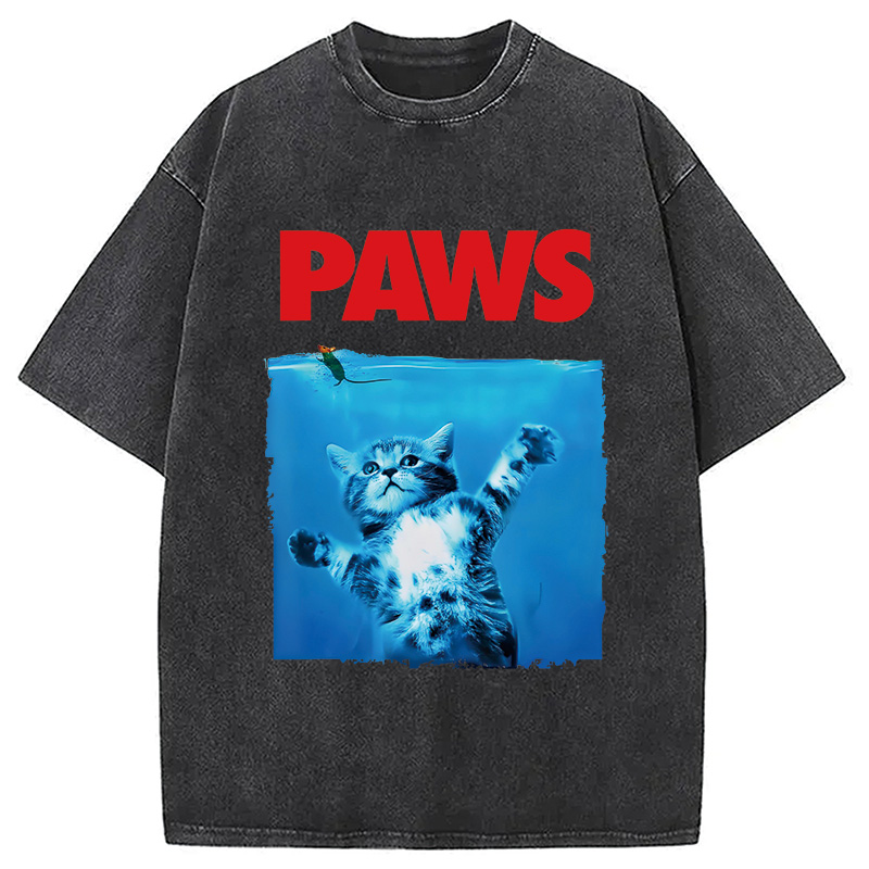 Modecanvas Paws Cat Meme Washed T-Shirt