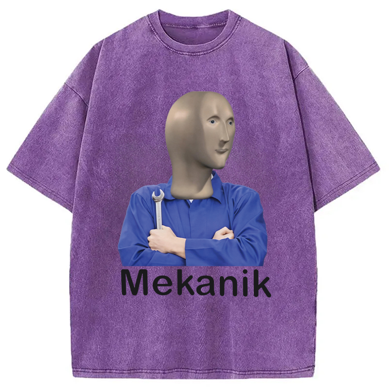 Modecanvas MEKANIK at Your Service DTG Printing Washed T-Shirt