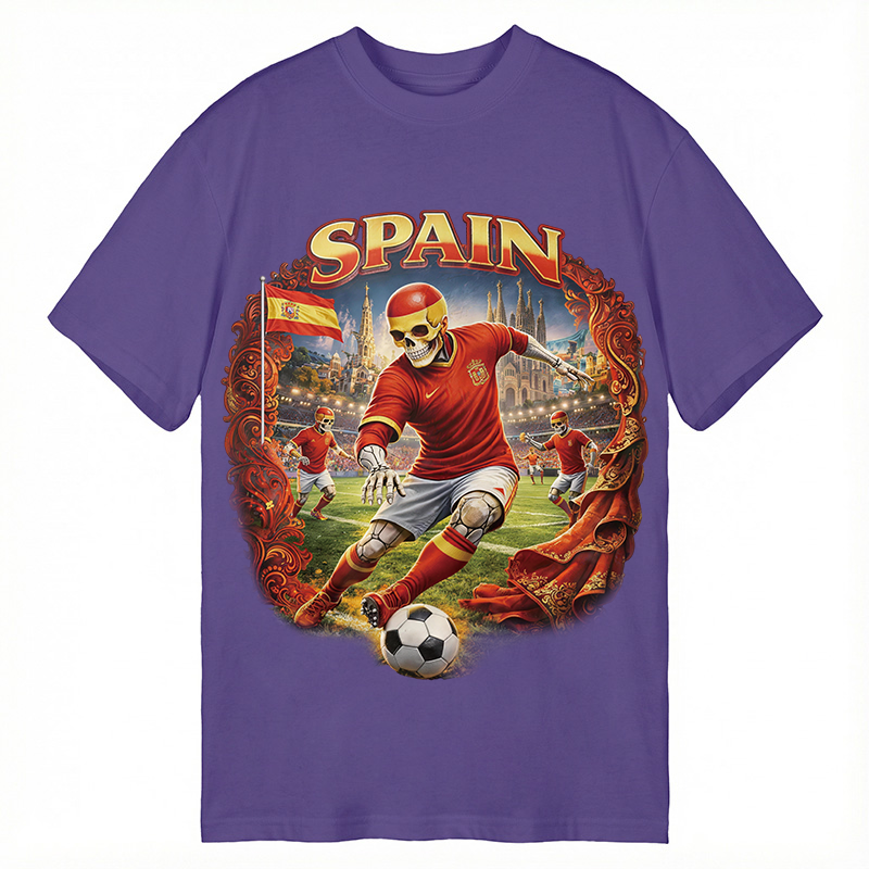 Modecanvas Spain Soccer Vintage DTG Printing Classic T-Shirt-modecanvas