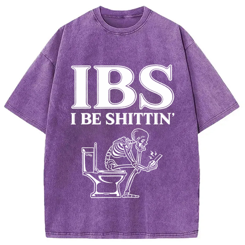 Modecanvas IBS Skeleton Meme DTG Printing Washed T-Shirt