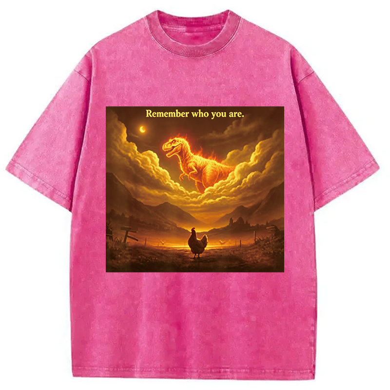 Modecanvas Funny Evolution Chicken Meme DTG Printing Washed T-Shirt