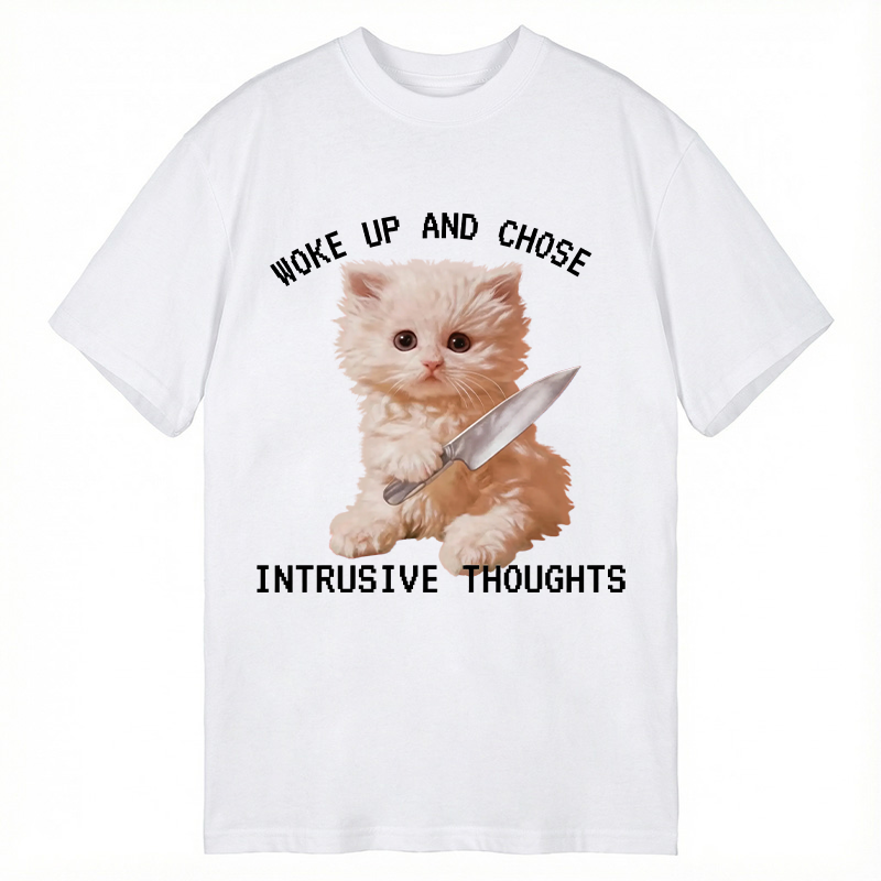 Modecanvas Cat Portrait DTG Printing Classic T-Shirt-modecanvas