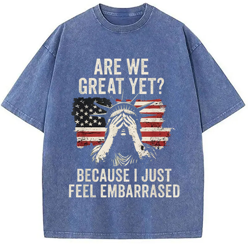 Modecanvas Are We Great Yet DTG Printing Washed T-Shirt