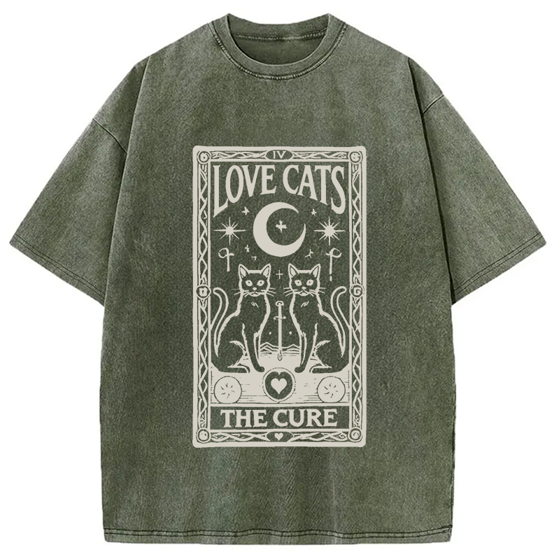 Modecanvas The Cure - Love Cats Washed T-Shirt