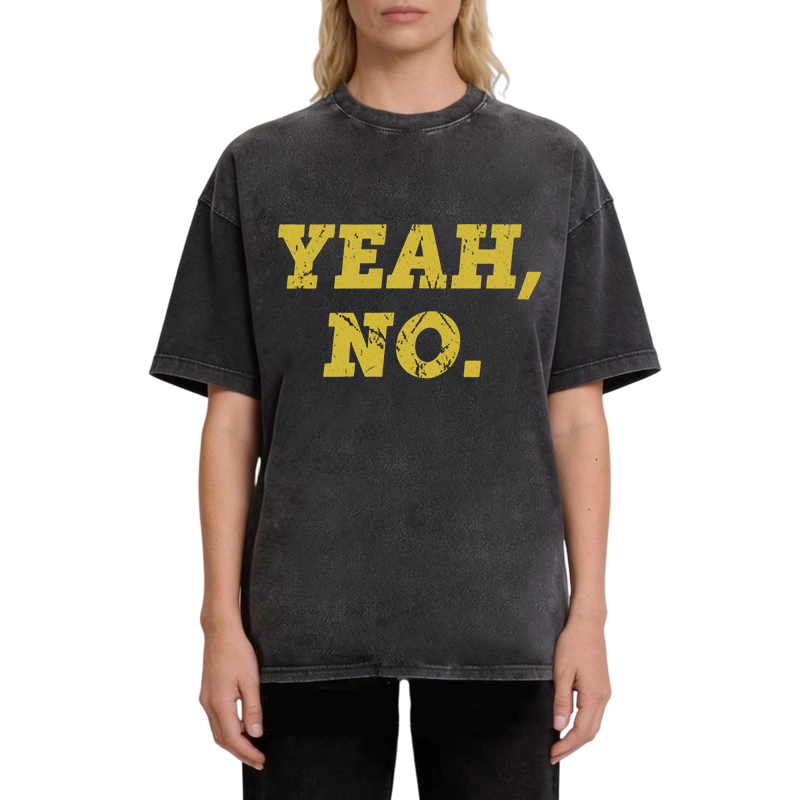 Modecanvas YEAH NO DTG Printing Washed T-Shirt