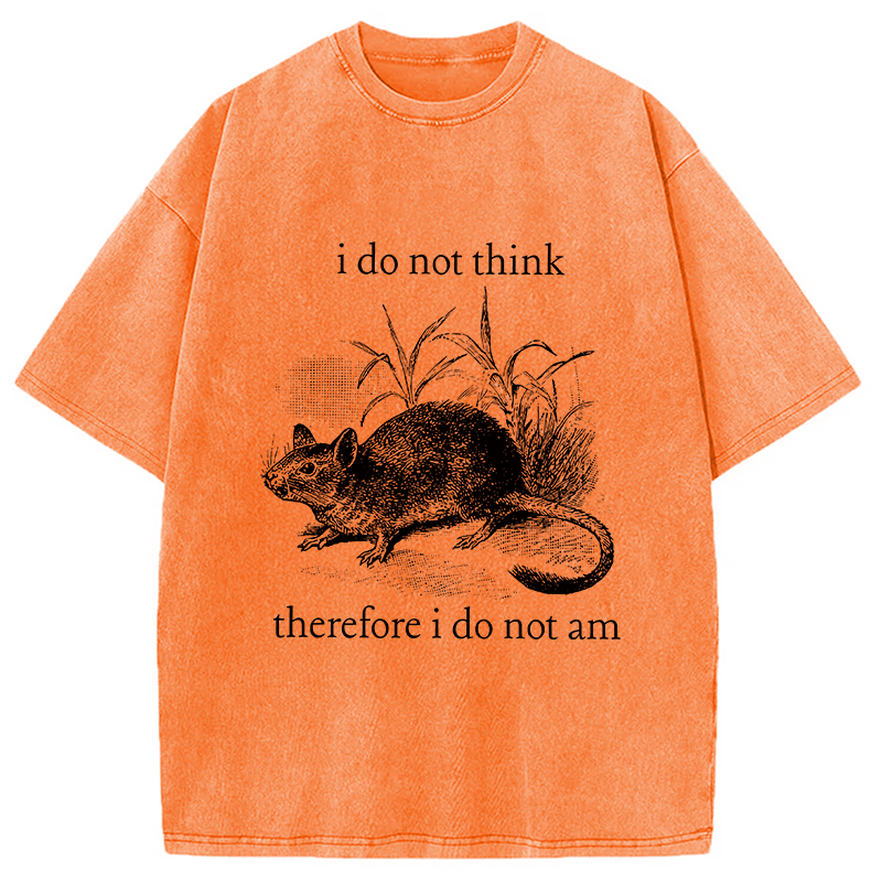 Modecanvas Funny Rat Meme DTG Printing Washed T-Shirt