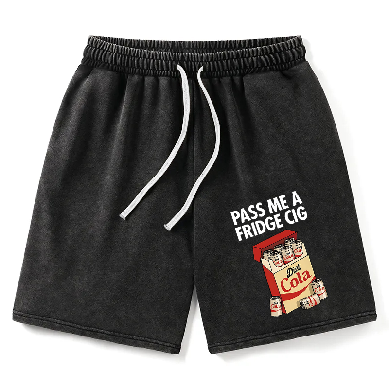 Modecanvas Diet Cola Cigarette Pack Washed Short